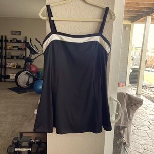 Black with white trim lightweight one piece swimsuit. 38 Bust